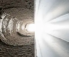air duct cleaning services showing interior duct system inspection and cleaning in Jackson, MS